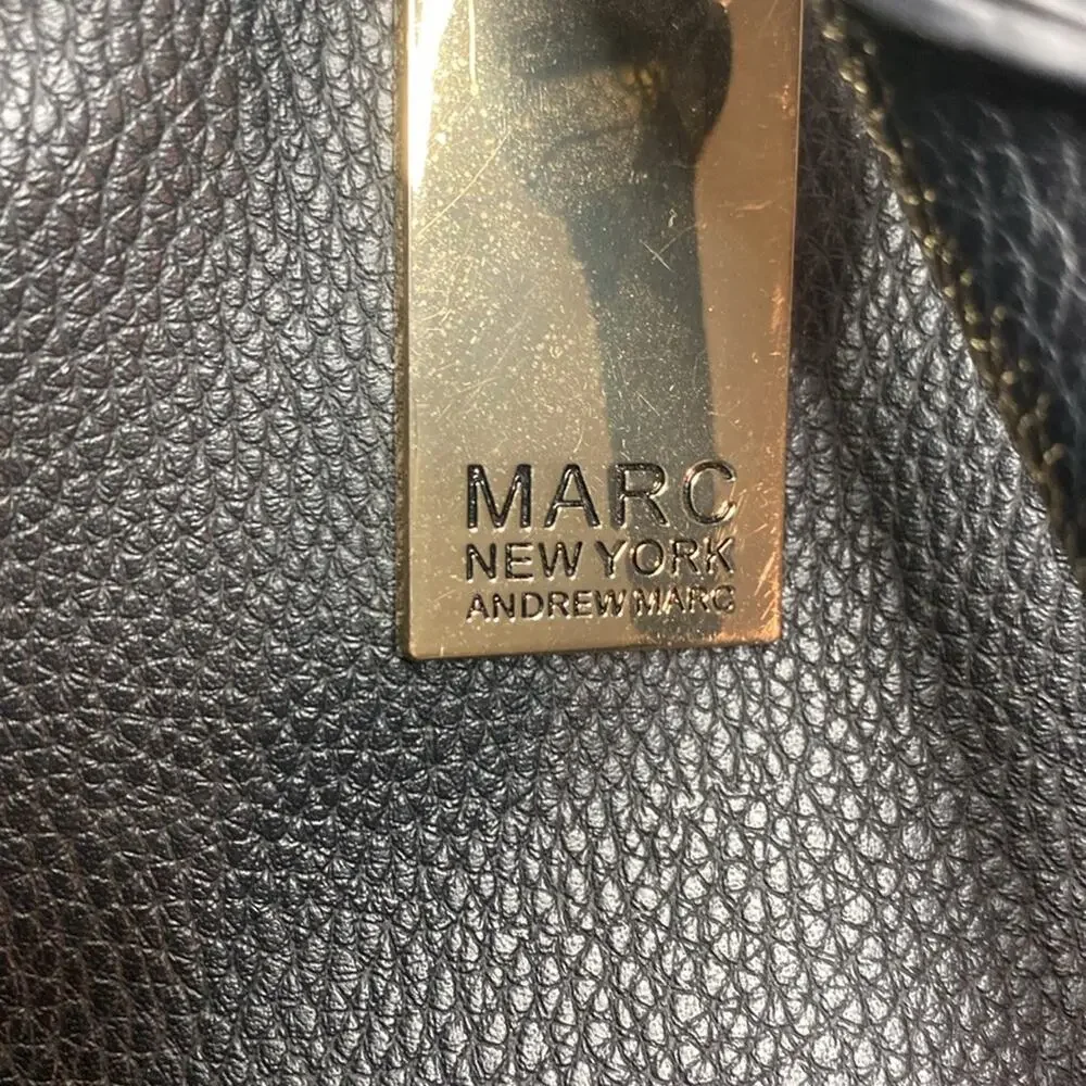 Marc New York Andrew Marc Black Tote Bag with Gold Hardwear